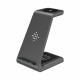 Techsuit  Wireless Charging Station 3in1 (T3)  for Phone / AirPods /Galaxy Watch, 10W with Cable Type C  Black