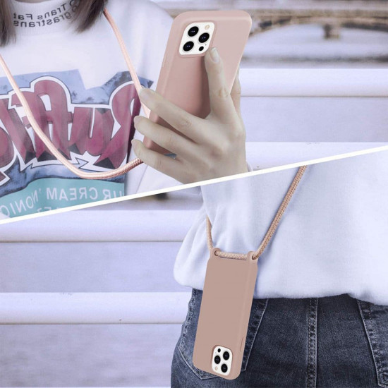 Techsuit  Crossbody Lanyard  iPhone 15 Plus  Pink