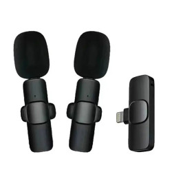 Techsuit  (2 pack) Lavalier Wireless (LW1)  with Receiver, Lightning Connector, for iPhone Plug & Play, Collar Clip  Black Techsuit  (2 pack) Lavalier Wireless (LW1)  with Receiver, Lightning Connector, for iPhone Plug & Play, Collar Clip  Black