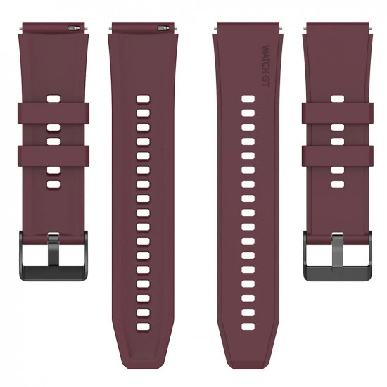 Techsuit  Watchband 20mm (W026)  Samsung Galaxy Watch 4/5/Active 2, Huawei Watch GT 3 (42mm)/GT 3 Pro (43mm)  Burgundy