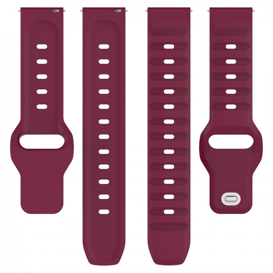 Techsuit  Watchband 20mm (W050)  Samsung Galaxy Watch 4/5/Active 2, Huawei Watch GT 3 (42mm)/GT 3 Pro (43mm)  Bordeaux