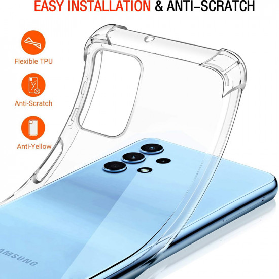 Techsuit Shockproof Clear Silicone Samsung Galaxy A32 4G Clear Techsuit Shockproof Clear Silicone Samsung Galaxy A32 4G Clear