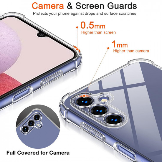 Techsuit  Shockproof Clear Silicone  Samsung Galaxy A14 4G / A14 5G  Clear