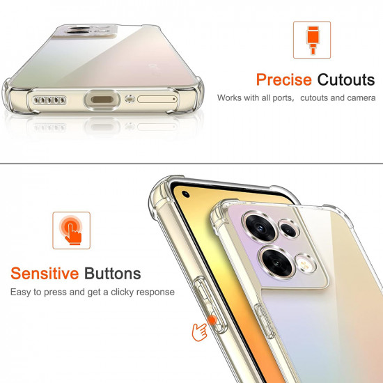 Techsuit Shockproof Clear Silicone Oppo Reno8 Clear Techsuit Shockproof Clear Silicone Oppo Reno8 Clear