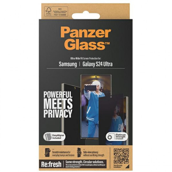 PanzerGlass Ultra-Wide Fit Samsung Galaxy S24 Ultra S928 Privacy Screen Protection Easy Aligner Included P7352