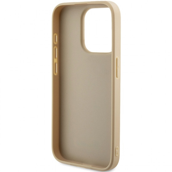 Guess GUHCP14LPSAIRSD iPhone 14 Pro 6.1" gold hardcase Saffiano Iridescent Script