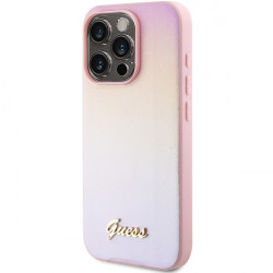Guess GUHCP14XPSAIRSP iPhone 14 Pro Max 6.7" pink hardcase Saffiano Iridescent Script Guess GUHCP14XPSAIRSP iPhone 14 Pro Max 6.7" pink hardcase Saffiano Iridescent Script