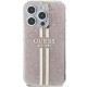 Guess GUHCP15LH4PSEGP iPhone 15 Pro 6.1" pink hardcase IML 4G Gold Stripe