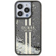 Guess GUHCP15XLFCSEGK iPhone 15 Pro Max 6.7" black hardcase Liquid Glitter Gold Stripes