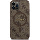 Guess GUHMP12MG4GFRW iPhone 12/12 Pro 6.1" brown hardcase 4G Collection Leather Metal Logo MagSafe