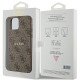 Guess GUHMP12MG4GFRW iPhone 12/12 Pro 6.1" brown hardcase 4G Collection Leather Metal Logo MagSafe