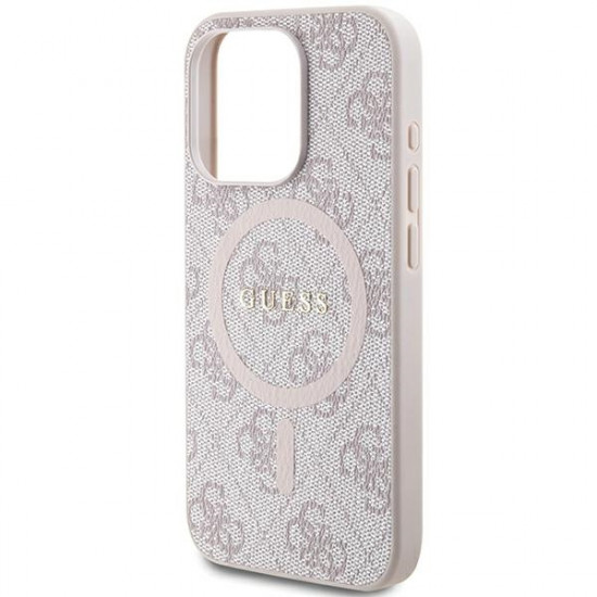 Guess GUHMP13LG4GFRP iPhone 13 Pro / 13 6.1" pink hardcase 4G Collection Leather Metal Logo MagSafe