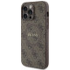 Guess GUHMP15LG4GFRW iPhone 15 Pro 6.1" brown hardcase 4G Collection Leather Metal Logo MagSafe