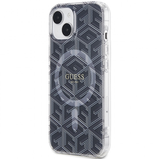 Guess GUHMP15MHGCUSTGK iPhone 15 Plus / 14 Plus 6.7" black hardcase IML GCube MagSafe