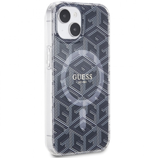 Guess GUHMP15MHGCUSTGK iPhone 15 Plus / 14 Plus 6.7" black hardcase IML GCube MagSafe