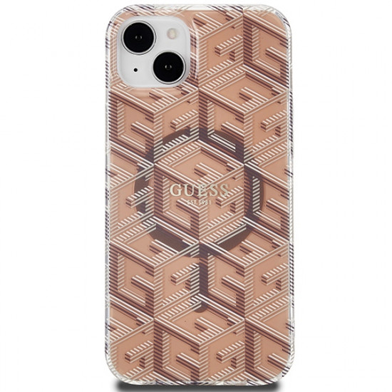 Guess GUHMP15MHGCUSTGW iPhone 15 Plus / 14 Plus 6.7" brown hardcase IML GCube MagSafe