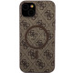 Guess GUHMP15SG4GFRW iPhone 15 / 14 / 13 6.1" brown hardcase 4G Collection Leather Metal Logo MagSafe