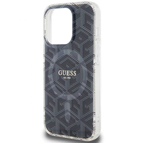 Guess GUHMP15XHGCUSTGK iPhone 15 Pro Max 6.7" black hardcase IML GCube MagSafe