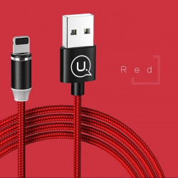 USAMS Magnetic Nylon Cable U-Sure Lightning 1m 2.1A red SJ292USB02 (US-SJ292)