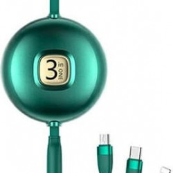 USAMS Cable U69 3in1 1m green (Lightning/microUSB/USB-C) SJ508USB03 (US-SJ508)