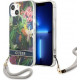 Guess GUHCP13SHFLSB Apple iPhone 13 mini blue hardcase Flower Strap