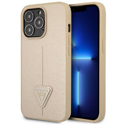 Guess GUHCP14XPSATLE Apple iPhone 14 Pro Max beżowy/beige hardcase SaffianoTriangle Logo Guess GUHCP14XPSATLE Apple iPhone 14 Pro Max beżowy/beige hardcase SaffianoTriangle Logo