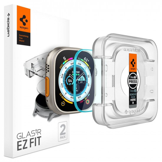 TEMPERED GLASS SPIGEN GLAS.TR ”EZ FIT” 2-PACK APPLE WATCH ULTRA (49 MM) CLEAR