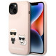 Karl Lagerfeld KLHMP14MSSKCI Apple iPhone 14 Plus hardcase light pink Silicone Karl & Choupette Magsafe