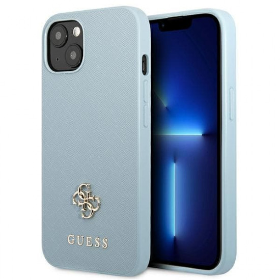 Guess GUHCP13MPS4MB Apple iPhone 13 blue hardcase Saffiano 4G Small Metal Logo