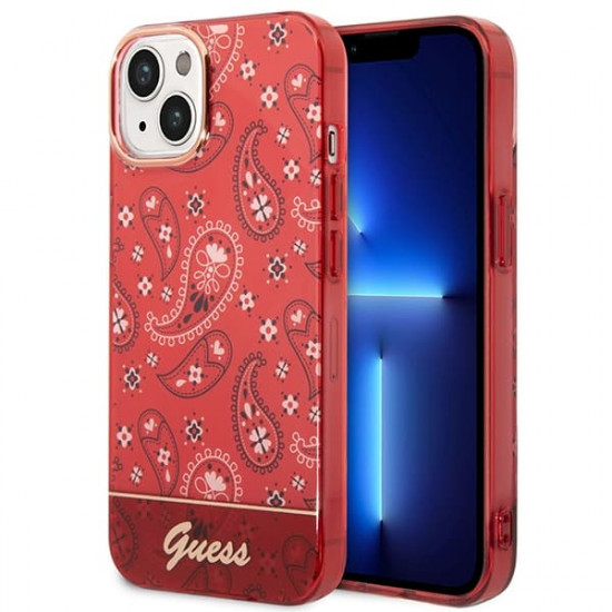 Guess GUHCP14MHGBNHR Apple iPhone 14 Plus red hardcase Bandana Paisley