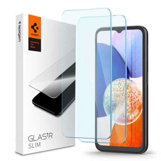 SzkLo Hartowane Spigen Glas.tr Slim 2-pack Galaxy A14 5G Clear