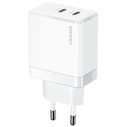 USAMS Wall Charger 2xUSB-C T54 40W PD Fast Charging white CC172TC02 (US-CC172)