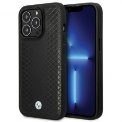 BMW BMHCP14L22RFGK iPhone 14 Pro 6.1" black Leather Diamond Pattern