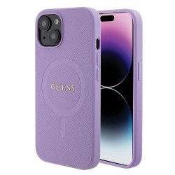 Guess GUHMP15SPSAHMCU iPhone 15 6.1" purple hardcase Saffiano MagSafe