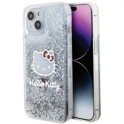 Hello Kitty HKHCP14SLIKHET iPhone 14 6.1" silver hardcase Liquid Glitter Charms Kitty Head