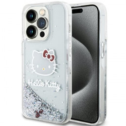 Hello Kitty HKHCP15LLIKHET iPhone 15 Pro 6.1" silver hardcase Liquid Glitter Charms Kitty Head