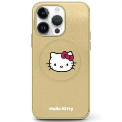 Hello Kitty HKHMP14SPGHCKD iPhone 14 6.1" gold hardcase Leather Kitty Head MagSafe