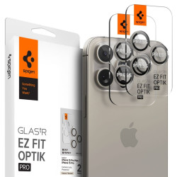 Spigen Optik.TR EZ Fit Camera Protector iPhone 14 Pro / Pro Max / 15 Pro / Pro Max Natural Titanium (2 Pack)