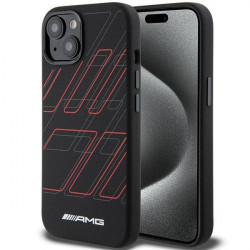 AMG AMHMP15M23SSPK iPhone 15 Plus / 14 Plus 6.7" black hardcase Silicone Large Rhombuses Pattern MagSafe
