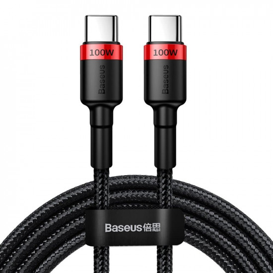 Baseus Cafule Cable Nylon Braided Wire USB Typ C PD Power Delivery 2.0 100W 20V 5A 2m black (CATKLF-AL91)