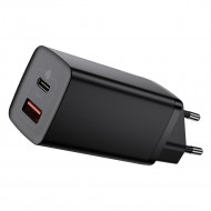 Baseus GaN2 Lite fast wall charger 65W USB / USB Typ C Quick Charge 3.0 Power Delivery (gallium nitride) black (CCGAN2L-B01)