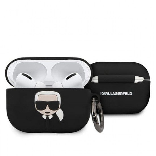 Case Karl Lagerfeld KLACAPSILGLBK AirPods Pro cover black / black Silicone Ikonik Karl Lagerfeld / KF000310 KF000310