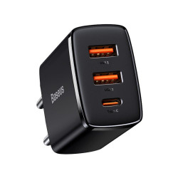 Baseus Compact quick charger USB Type C / 2x USB 30W 3A Power Delivery Quick Charge black (CCXJ-E01) Baseus Compact quick charger USB Type C / 2x USB 30W 3A Power Delivery Quick Charge black (CCXJ-E01)