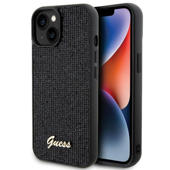 Guess GUHCP14SPMSDGSK iPhone 14 / 15 / 13 6.1" czarny/black hardcase Disco Metal Script Guess GUHCP14SPMSDGSK iPhone 14 / 15 / 13 6.1" czarny/black hardcase Disco Metal Script