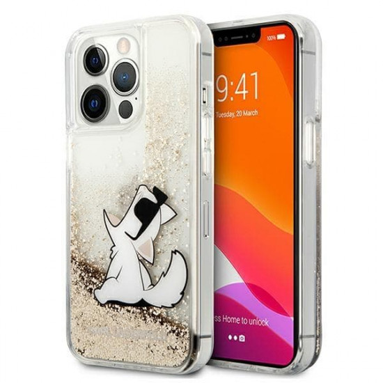 Karl Lagerfeld KLHCP13XGCFD iPhone 13 Pro Max 6,7" złoty/gold hardcase Liquid Glitter Choupette Fun Karl Lagerfeld KLHCP13XGCFD iPhone 13 Pro Max 6,7" złoty/gold hardcase Liquid Glitter Choupette Fun