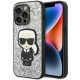 Karl Lagerfeld KLHCP14LGFKPG Apple iPhone 14 Pro hardcase silver Glitter Flakes Ikonik