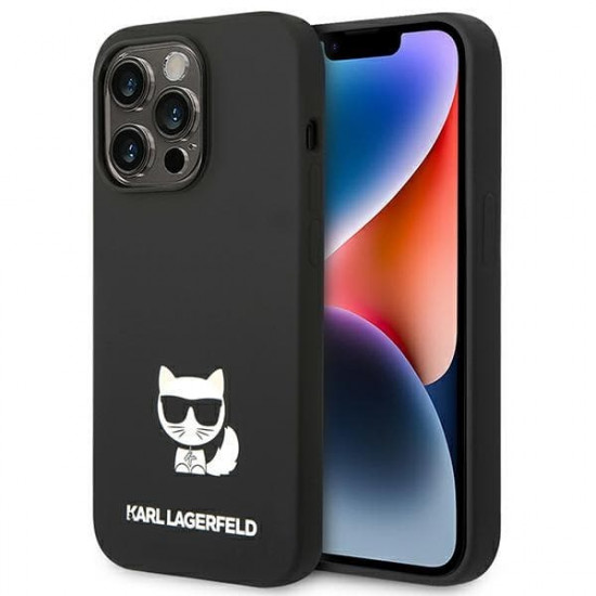 Karl Lagerfeld KLHCP14LSLCTBK Apple iPhone 14 Pro hardcase black Silicone Choupette Body