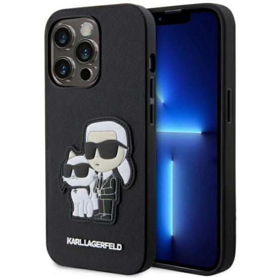 Karl Lagerfeld KLHCP14XSANKCPK iPhone 14 Pro Max 6.7" hardcase black Saffiano Karl & Choupette