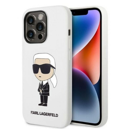 Karl Lagerfeld KLHCP14XSNIKBCH Apple iPhone 14 Pro Max hardcase white Silicone Ikonik