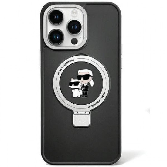 Karl Lagerfeld KLHMP13LHMRSKCK iPhone 13 Pro 6.1" black hardcase Ring Stand Karl&Choupettte MagSafe